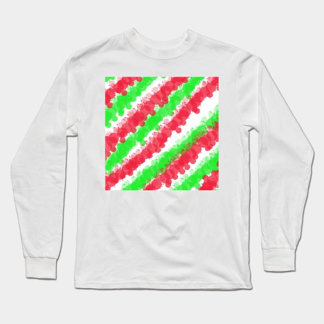 Red & Green Bright Splatter Long Sleeve T-Shirt by BlakCircleGirl